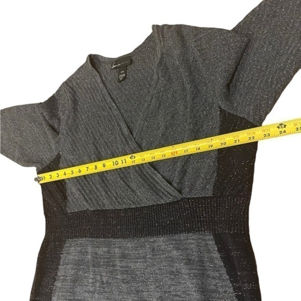 Lane Bryant Sweater Dress Size 18 20 Gray Long Sleeve Sparkle V-Neck Womens - Picture 7 of 7
